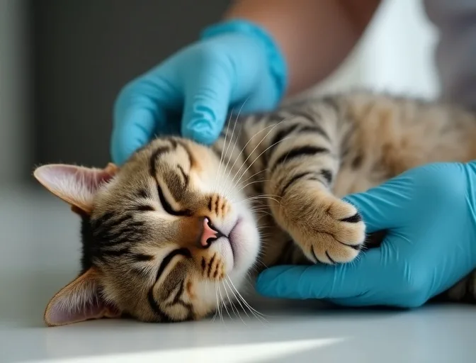 Specialist carefully handling a deceased cat with dignity in St Kilda East